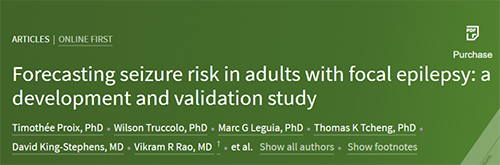柳叶刀速递|癫痫爆发也可以像天气预告一样提前几天展望了！